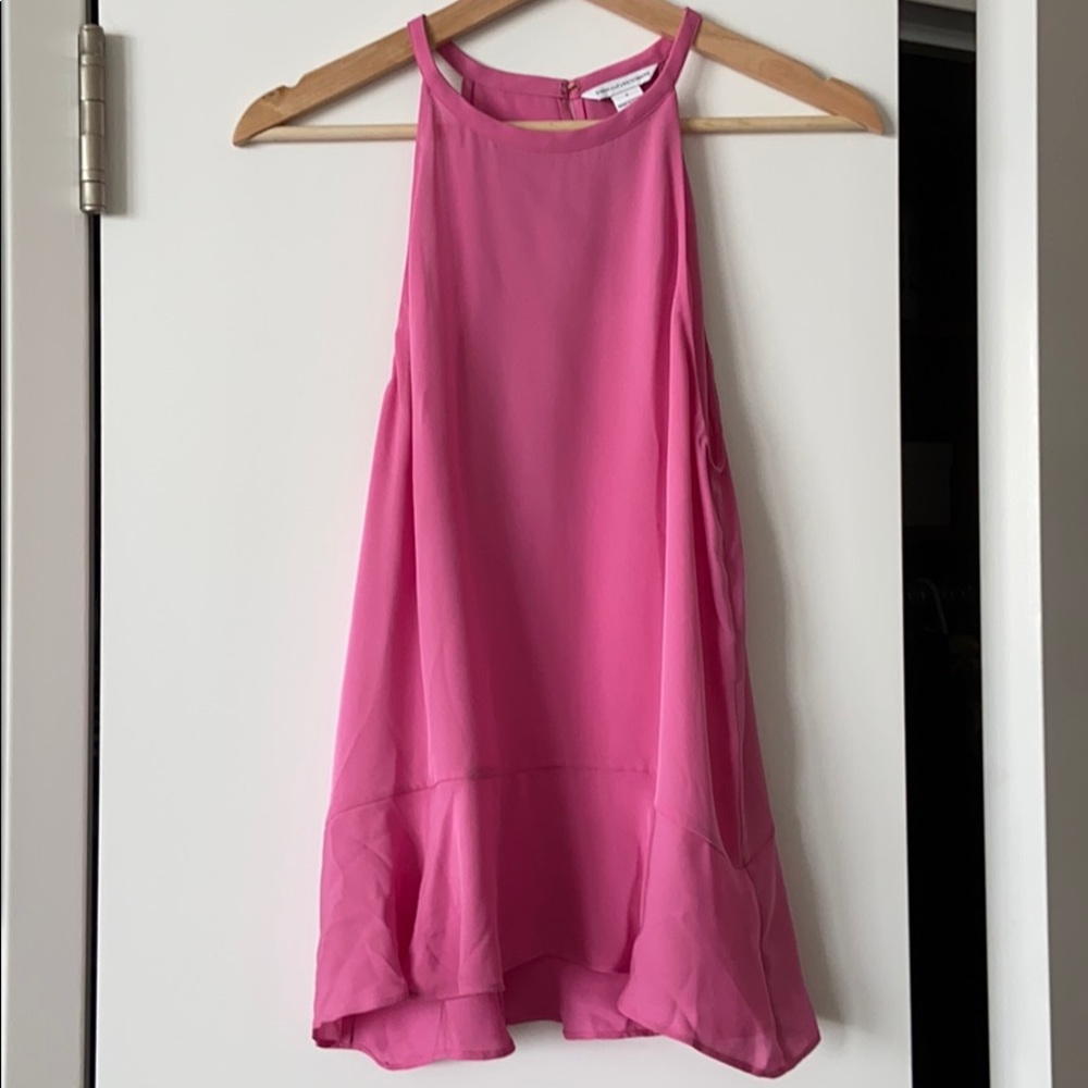Diane von Furstenberg 100% silk pink tank top